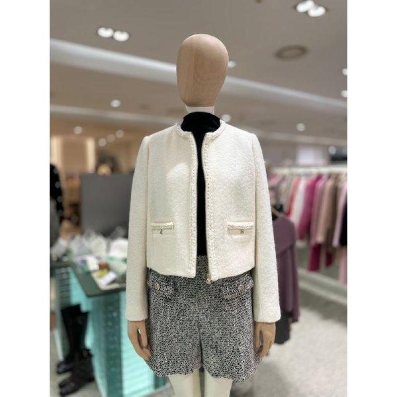 듀엘 알파카 블렌디드 트위드 집업 재킷 D234MSF041