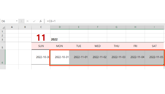 엑셀 달력 만들기