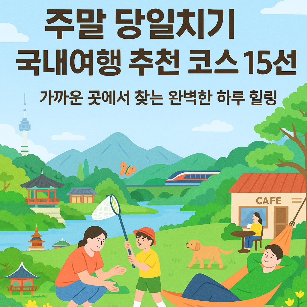 주말 당일치기 국내여행 추천 코스 15선 &mdash; 가까운 곳에서 찾는 완벽한 하루 힐링
