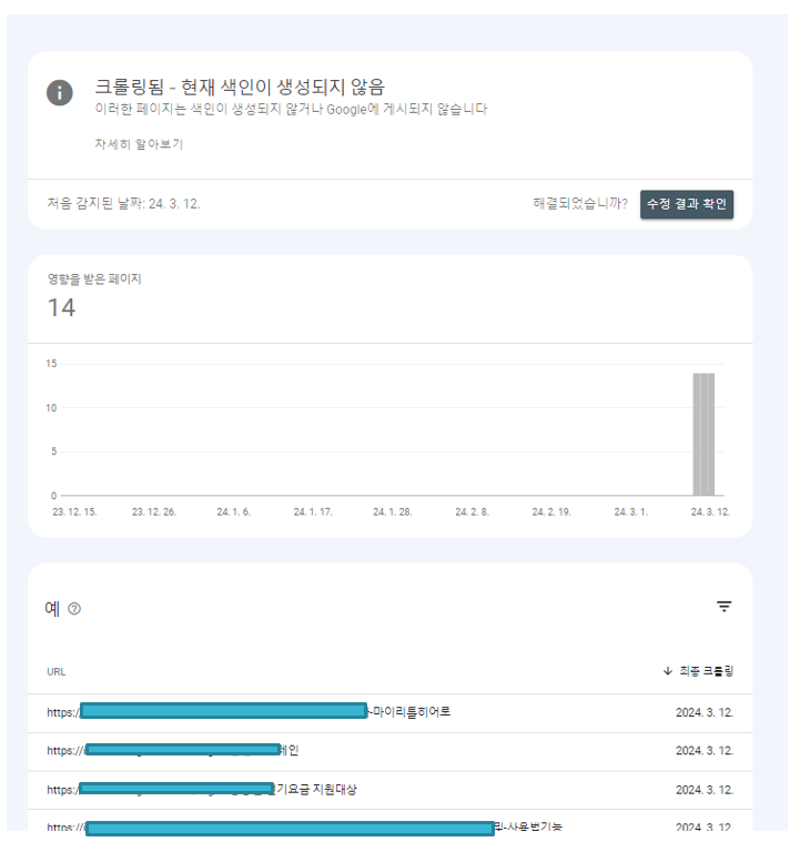 크롤링됨-현재 색인이 생성되지않음