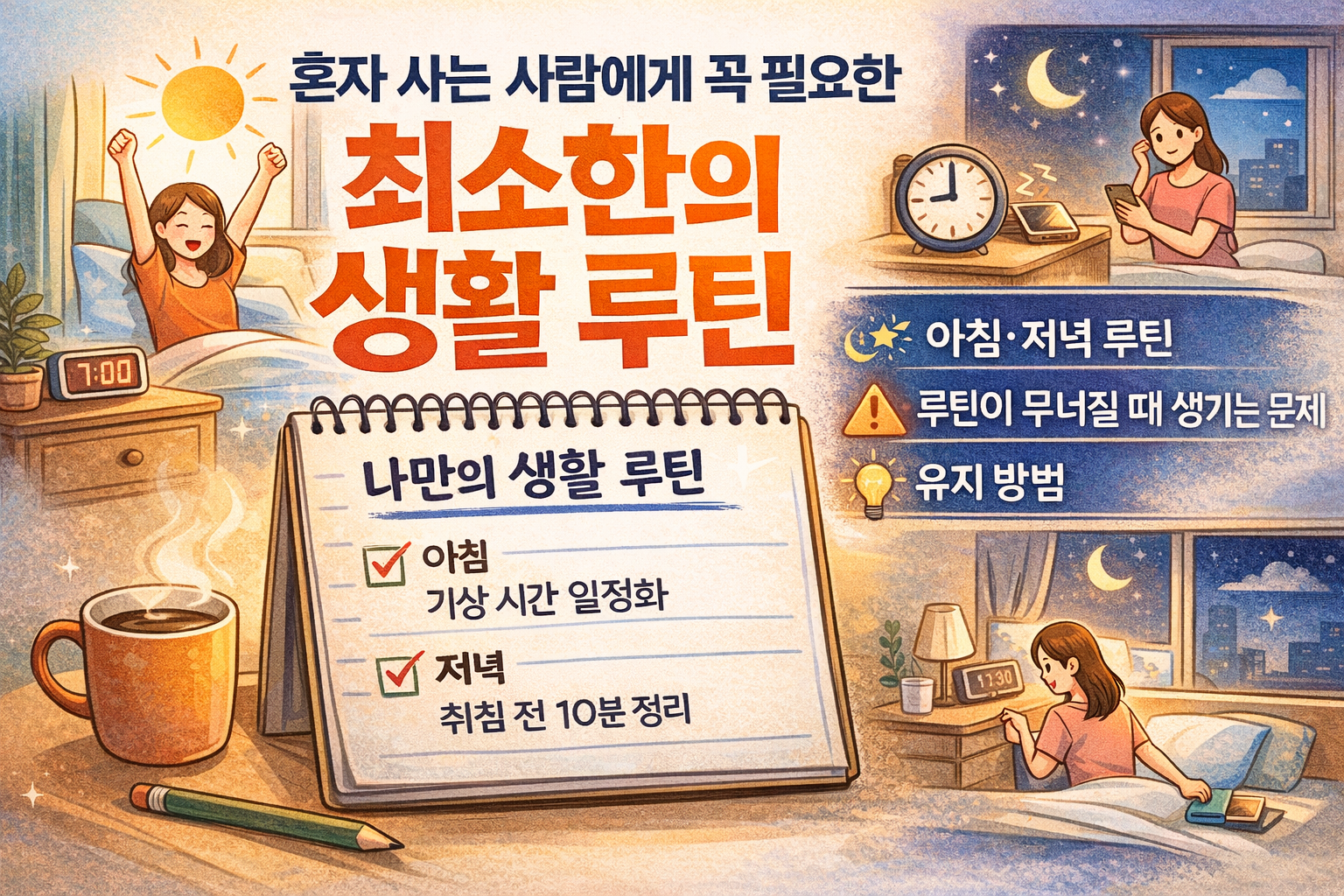 혼자 사는 사람에게 꼭 필요한 최소한의 생활 루틴