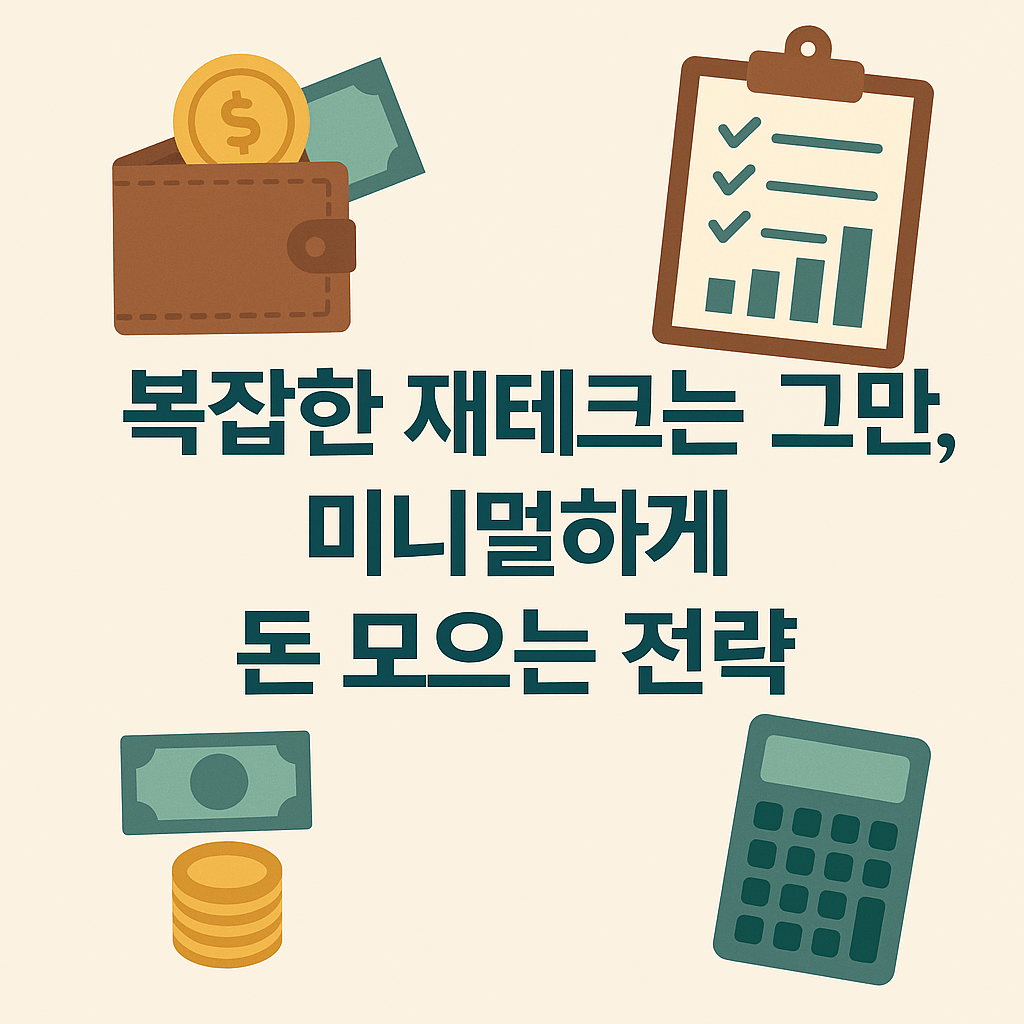 복잡한 재테크는 그만, 미니멀하게 돈 모으는 전략
