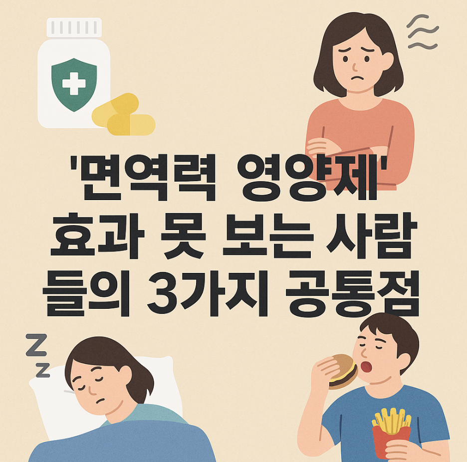 '면역력 영양제' 효과 못 보는 사람들의 3가지 공통점