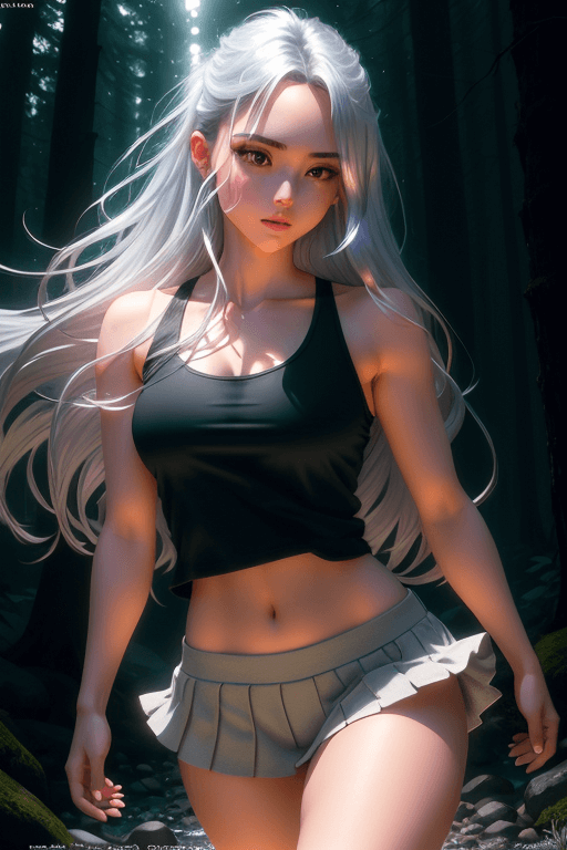 Playground AI로 생성한 그림(1) - 은발 미인
