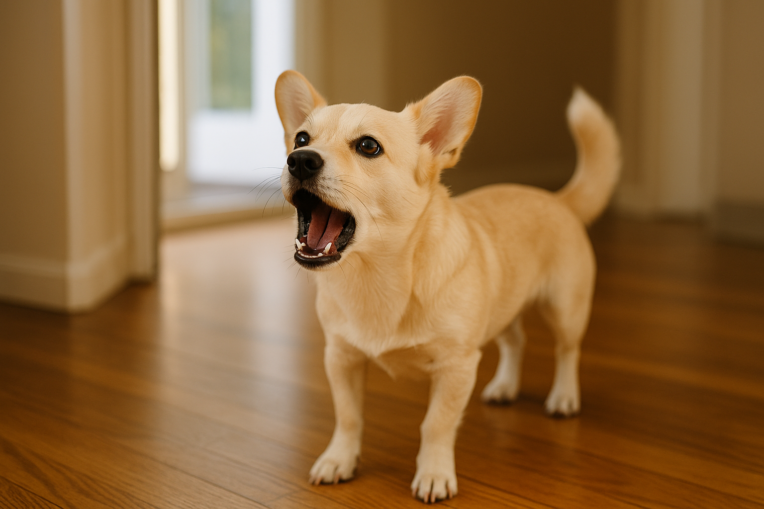 짖고있는 강아지 이미지