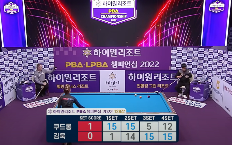 쿠드롱 - 김욱 128강전 경기결과, 세트스코어는 2대2
