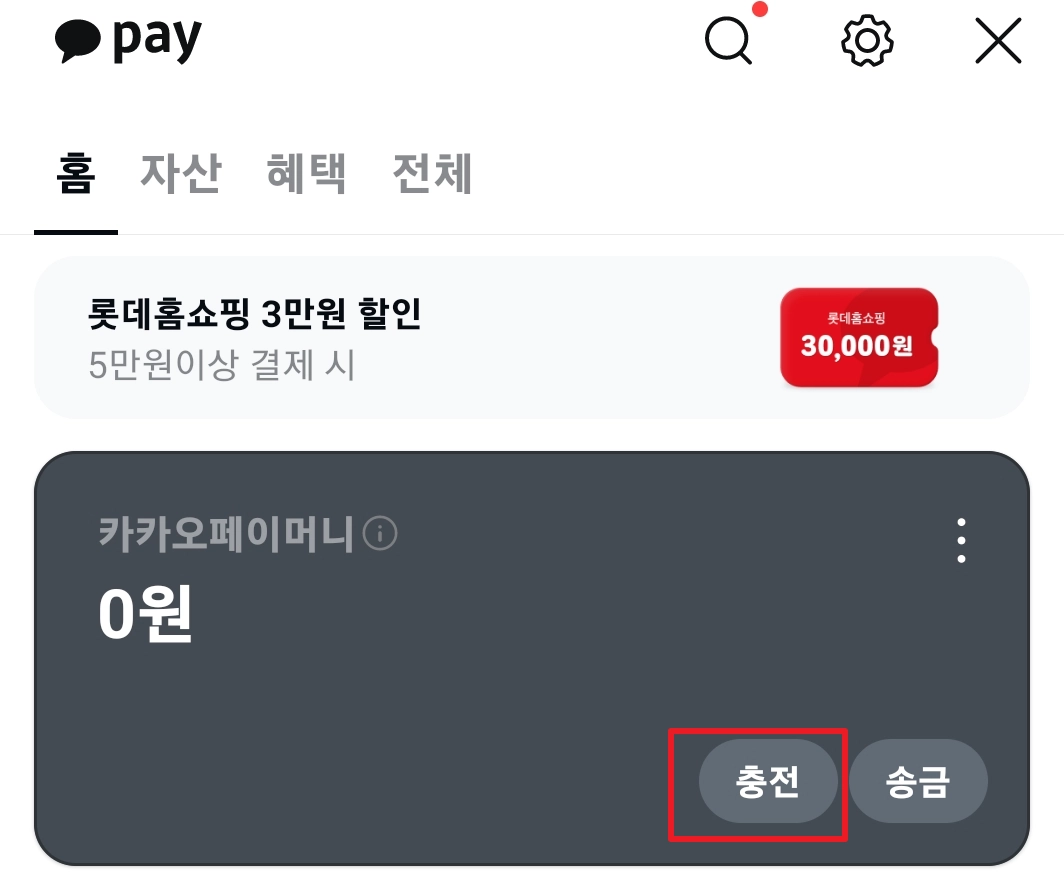 카카오페이 충전