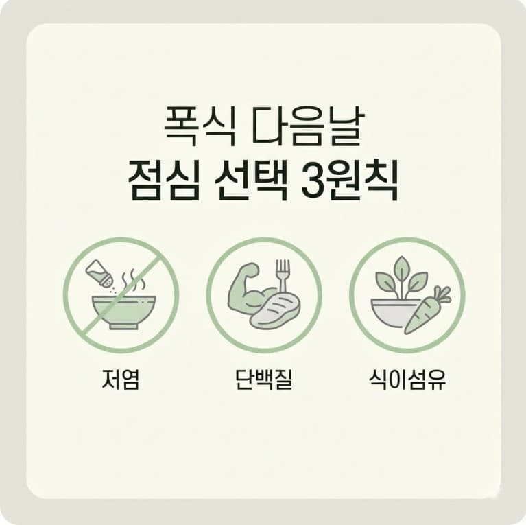 폭식 다음날 점심 선택 3원칙 인포그래픽