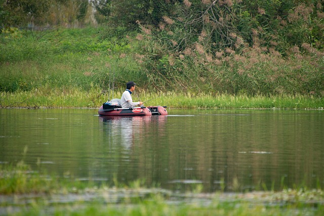 혼자 낚시 하는 사진