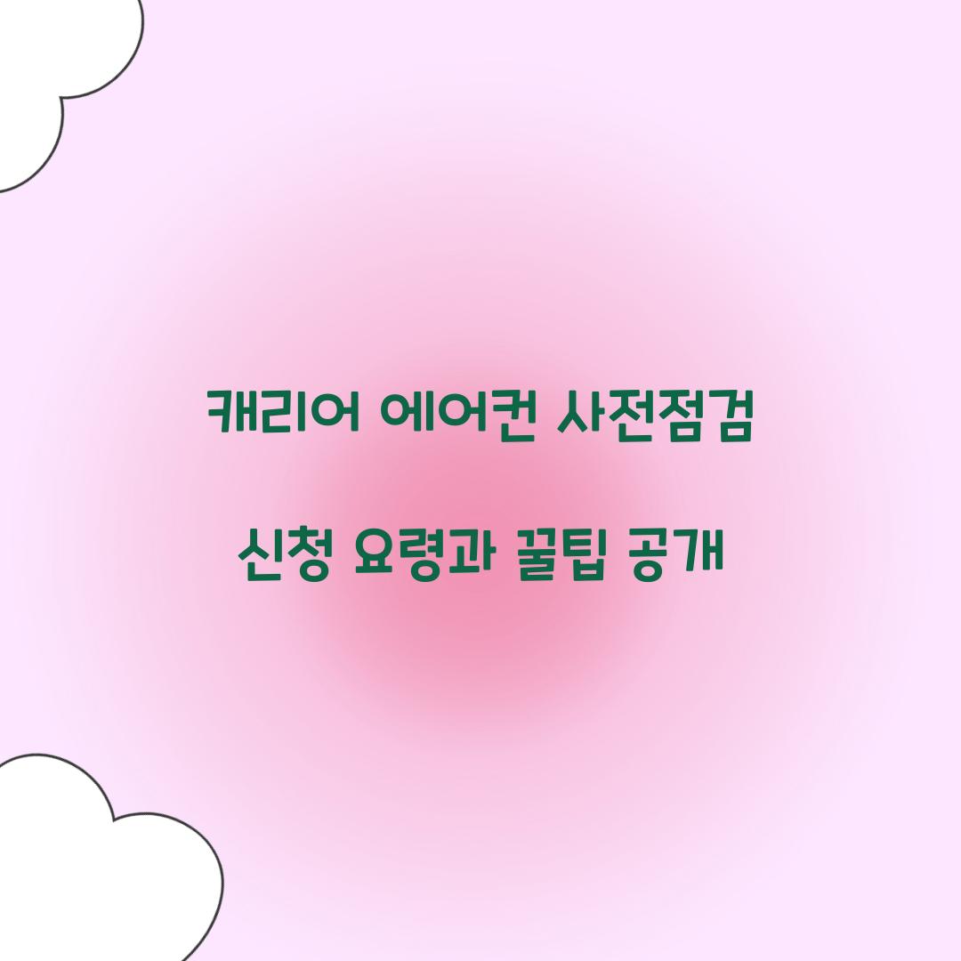 캐리어 에어컨 사전점검