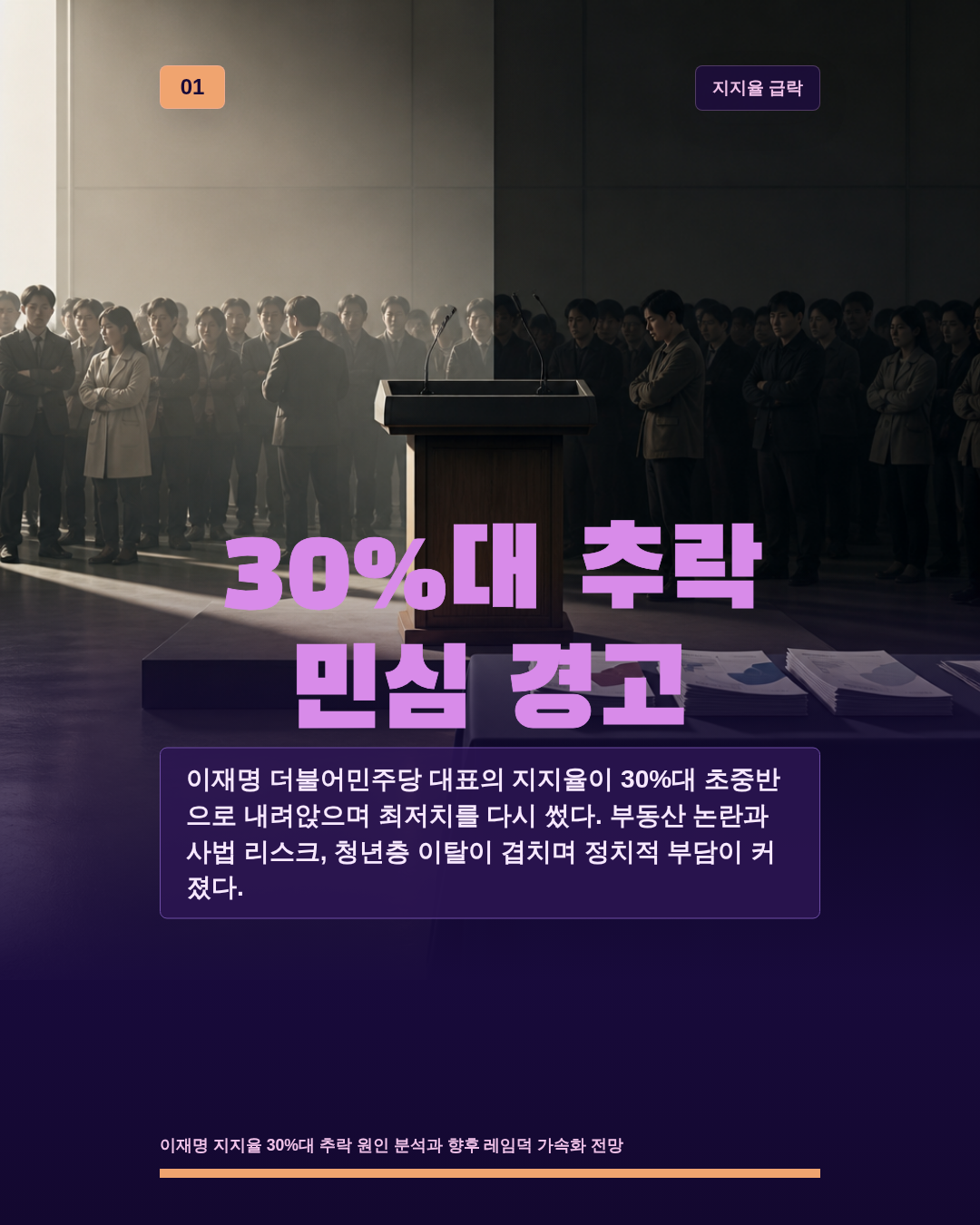 30%대 추락 민심 경고