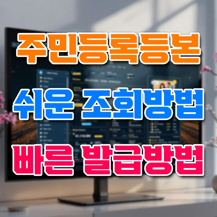 주민등록등본 쉬운 조회 방법 빠른 발급 방법