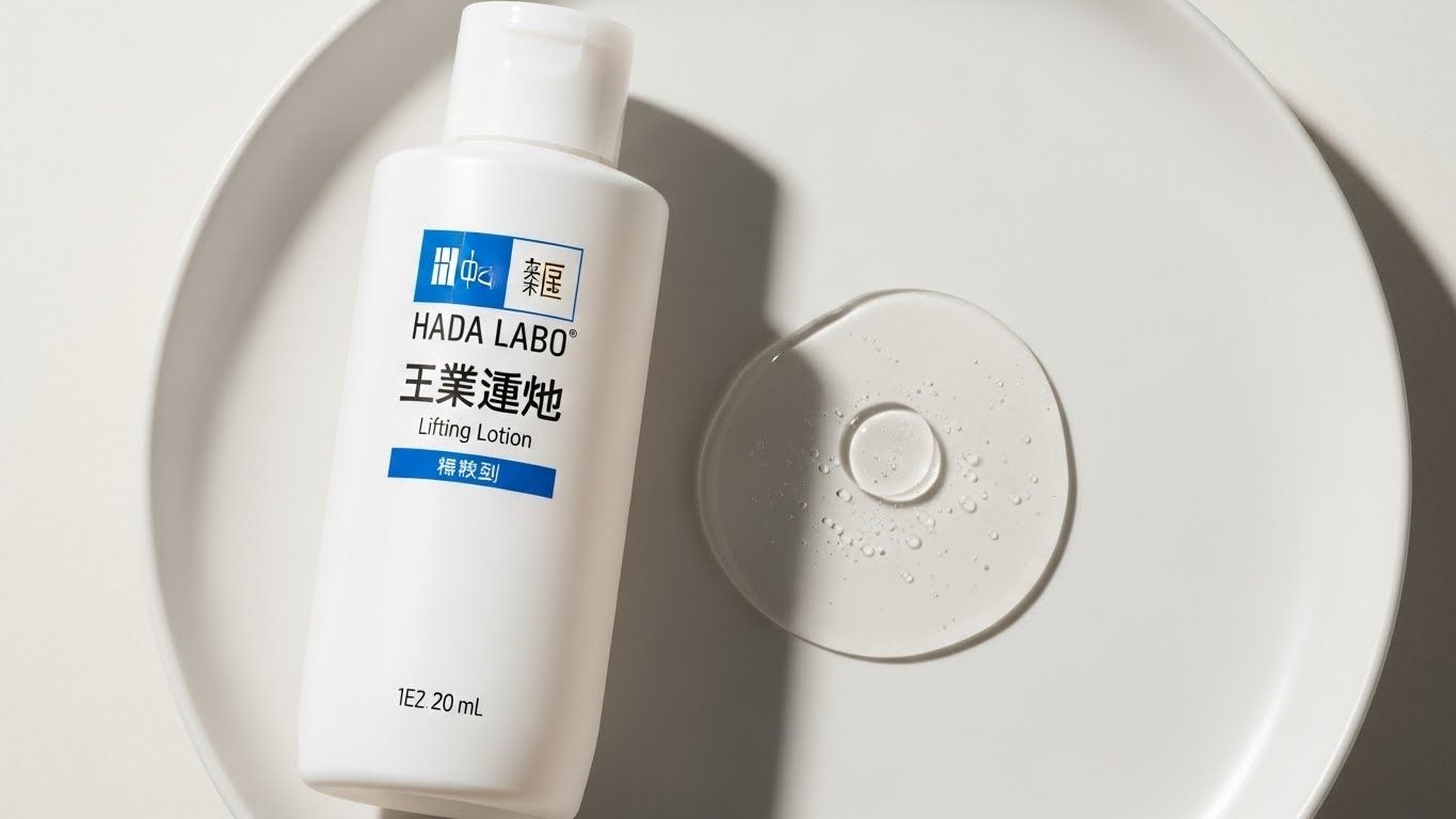 깨끗하고 밝은 색상의 세라믹 플레이트에 소량의 투명하고 약간 점성이 있는 로션