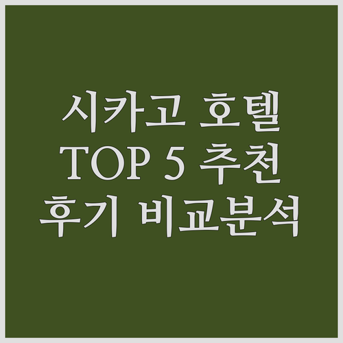 시카고 호텔 추천 Best 5 위치,..
