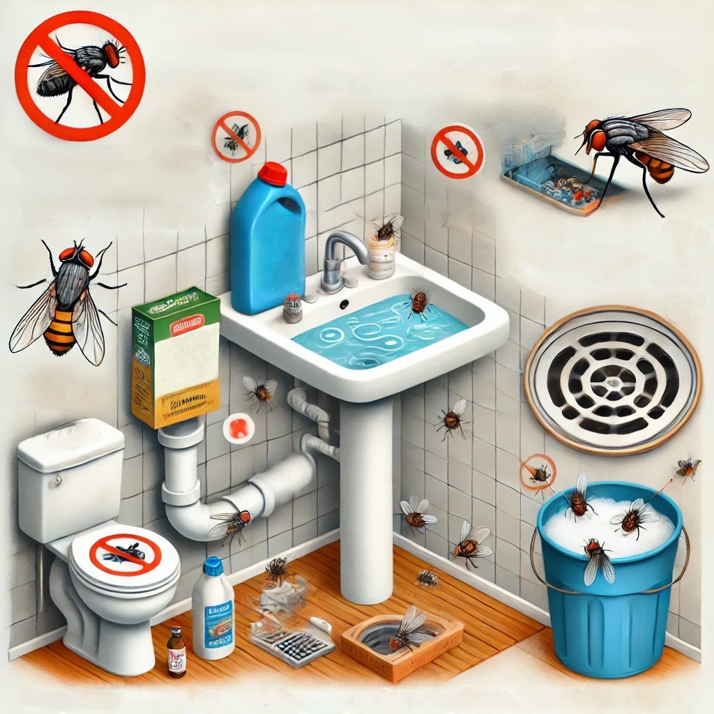 화장실에서 번식하는 나방파리 사진