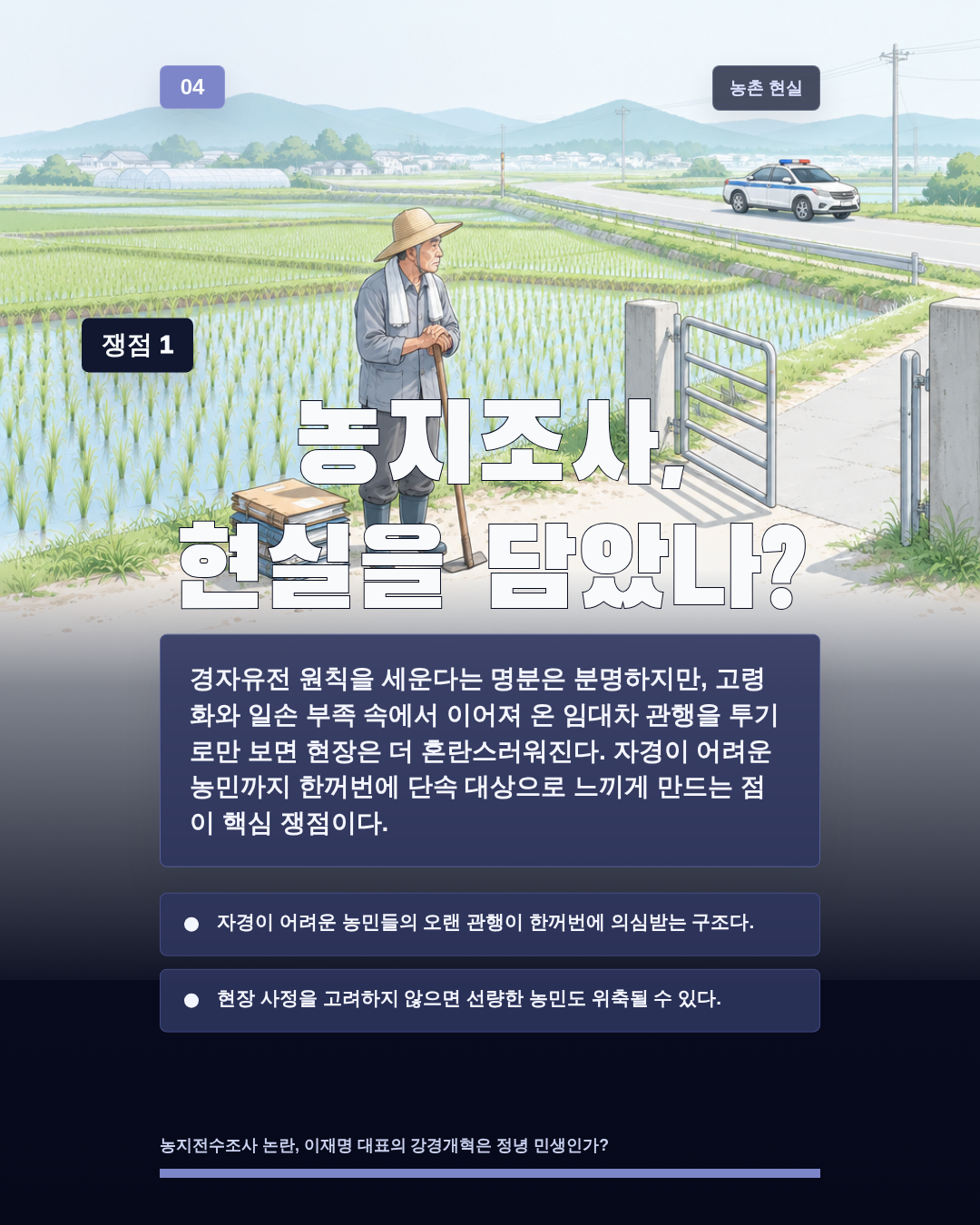 농지조사, 현실을 담았나?