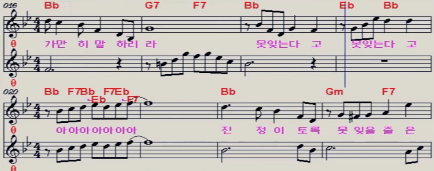 설운도(안다성) 사랑이 메아리 칠 때 악보