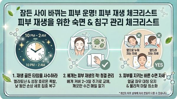 피부 재생 시간, 배개 여드름 원인, 올바른 수면 자세, 멜라토닌 피부 효과 , 여드름 예방 침구 관리