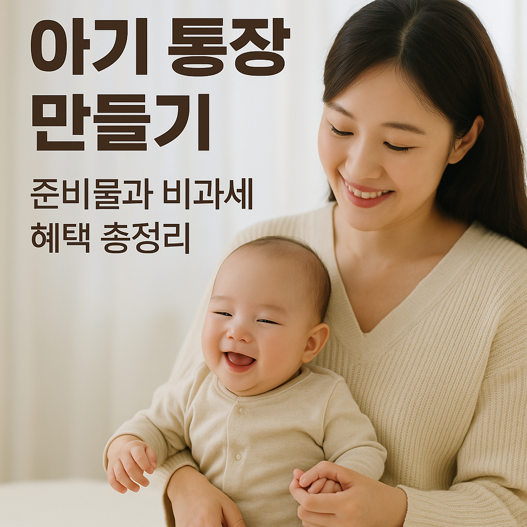 아기 통장 만들기, 준비물과 비과세 혜택 총정리