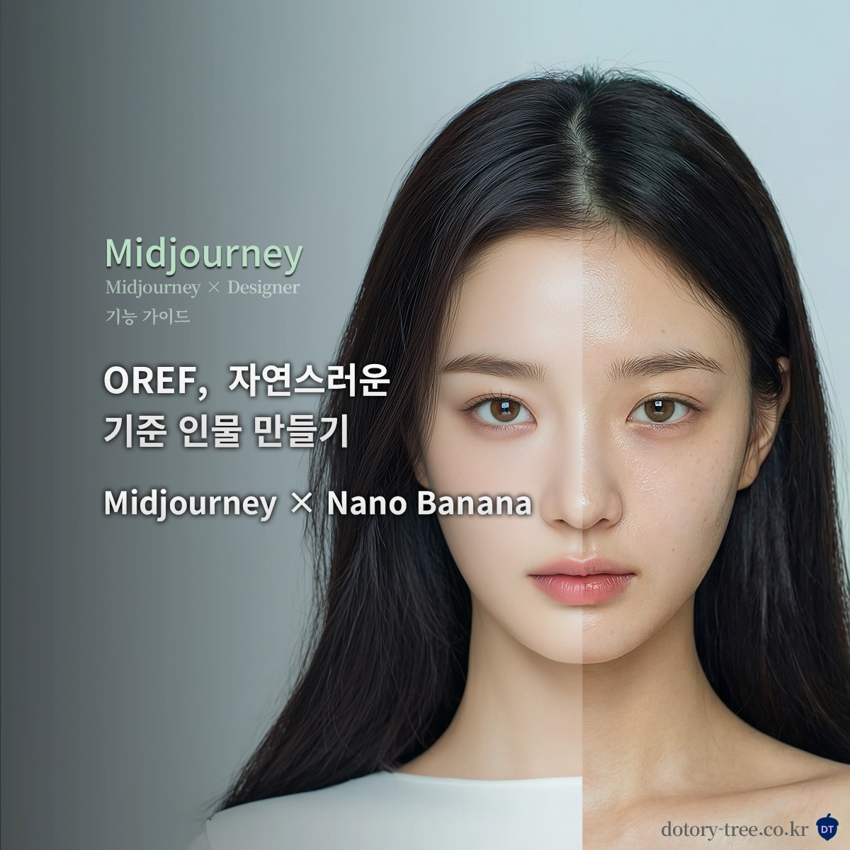 Midjourney OREF에서 자연스러운 기준 인물을 만들기 위한 Nano Banana 워크플로우 썸네일 이미지