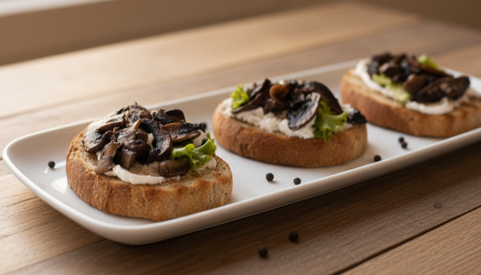 버섯 갈릭 브루스케타