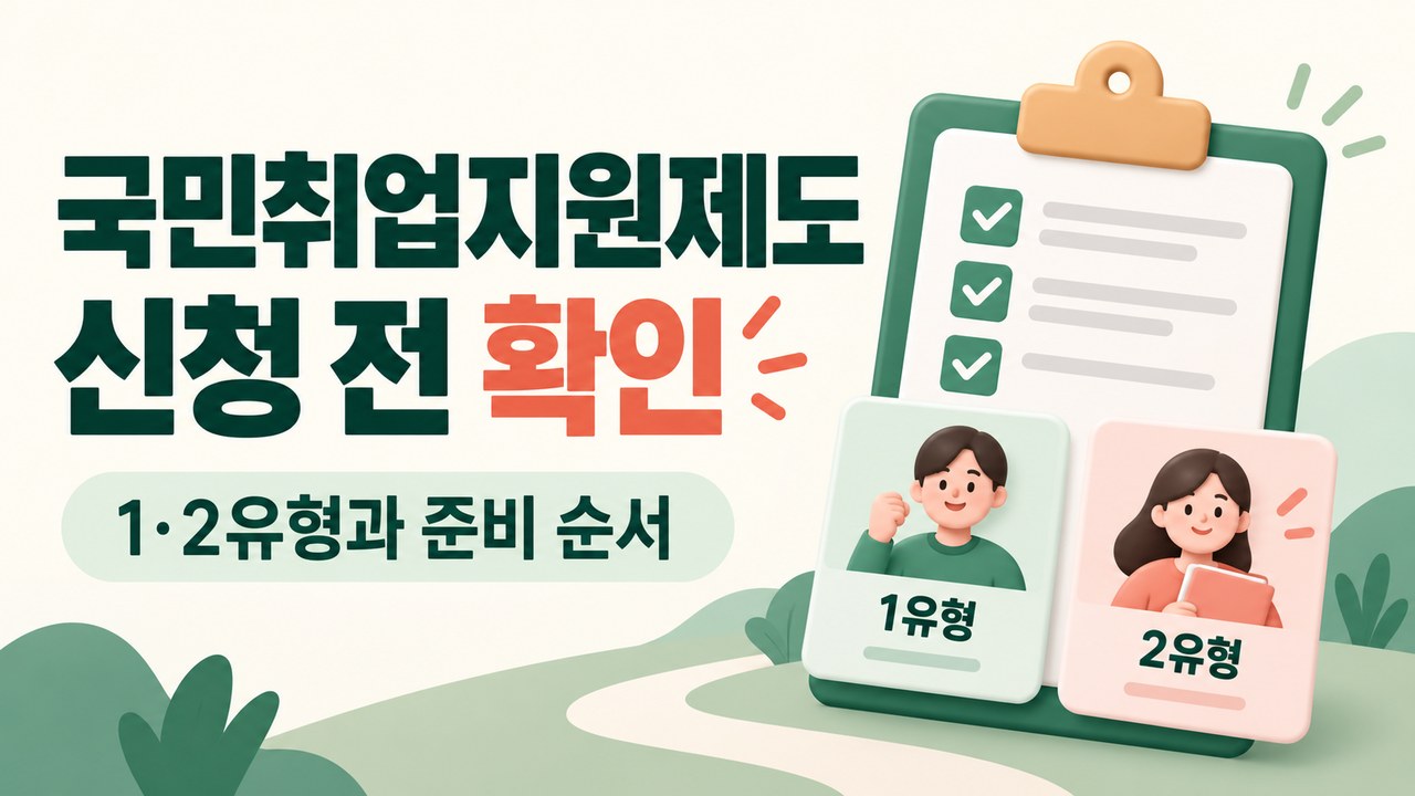 국민취업지원제도 신청 방법 ❘ 1·2유형 차이와 고용24 준비 순서