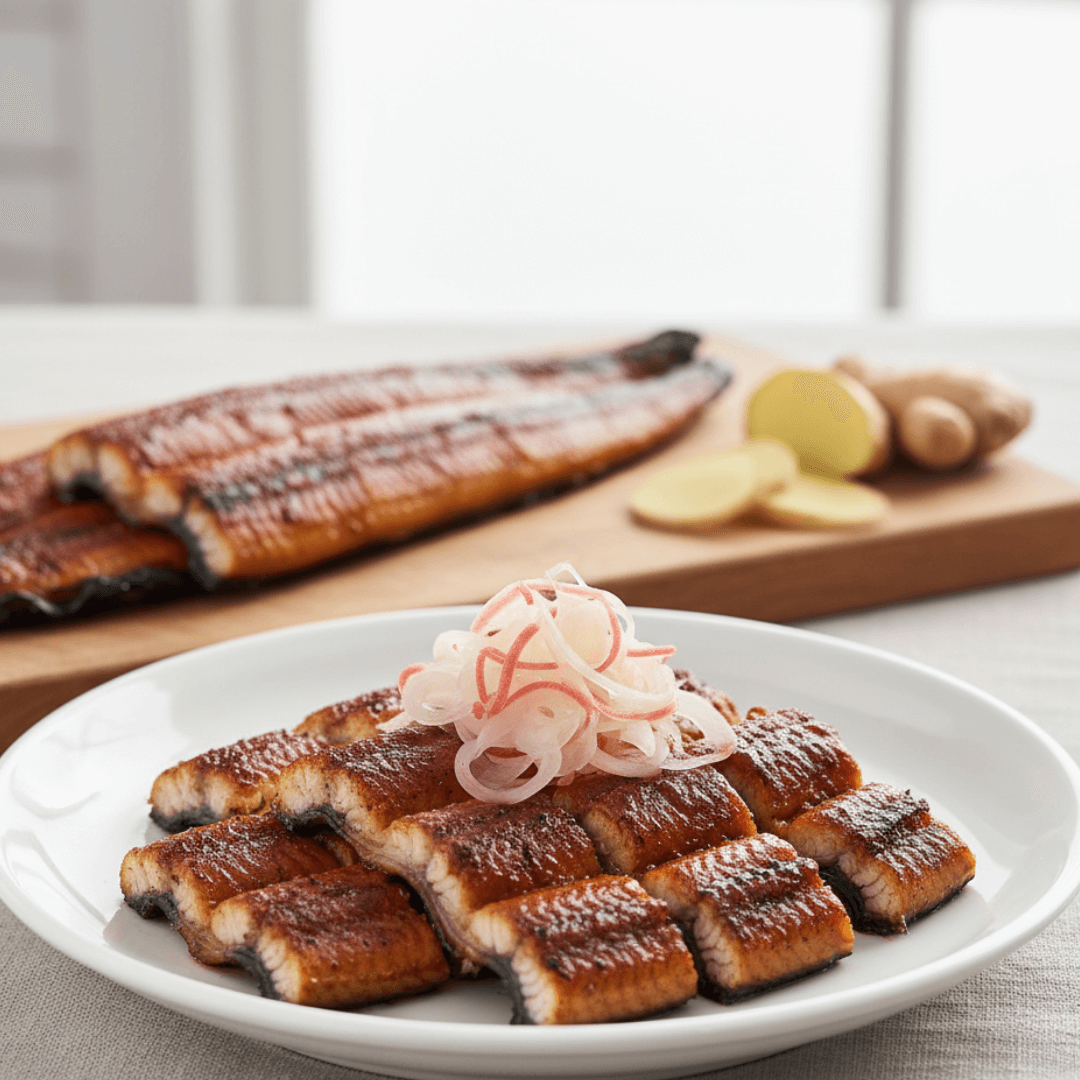 음식궁합(기름의 깊은 힘 + 은은한 온기의 기운)ㅣ장어와 생강의 음식 궁합 — 부드러운 힘 위에 따뜻한 온기가 더해지는 ‘에너지 회복의 식사’