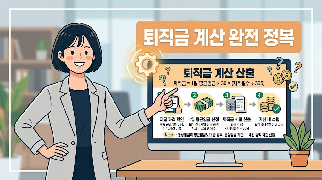 퇴직금 계산법과 지급 조건, 평균임금·지급기한 2026년 기준 안내