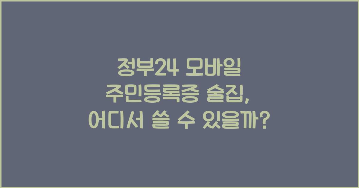 정부24 모바일 주민등록증 술집