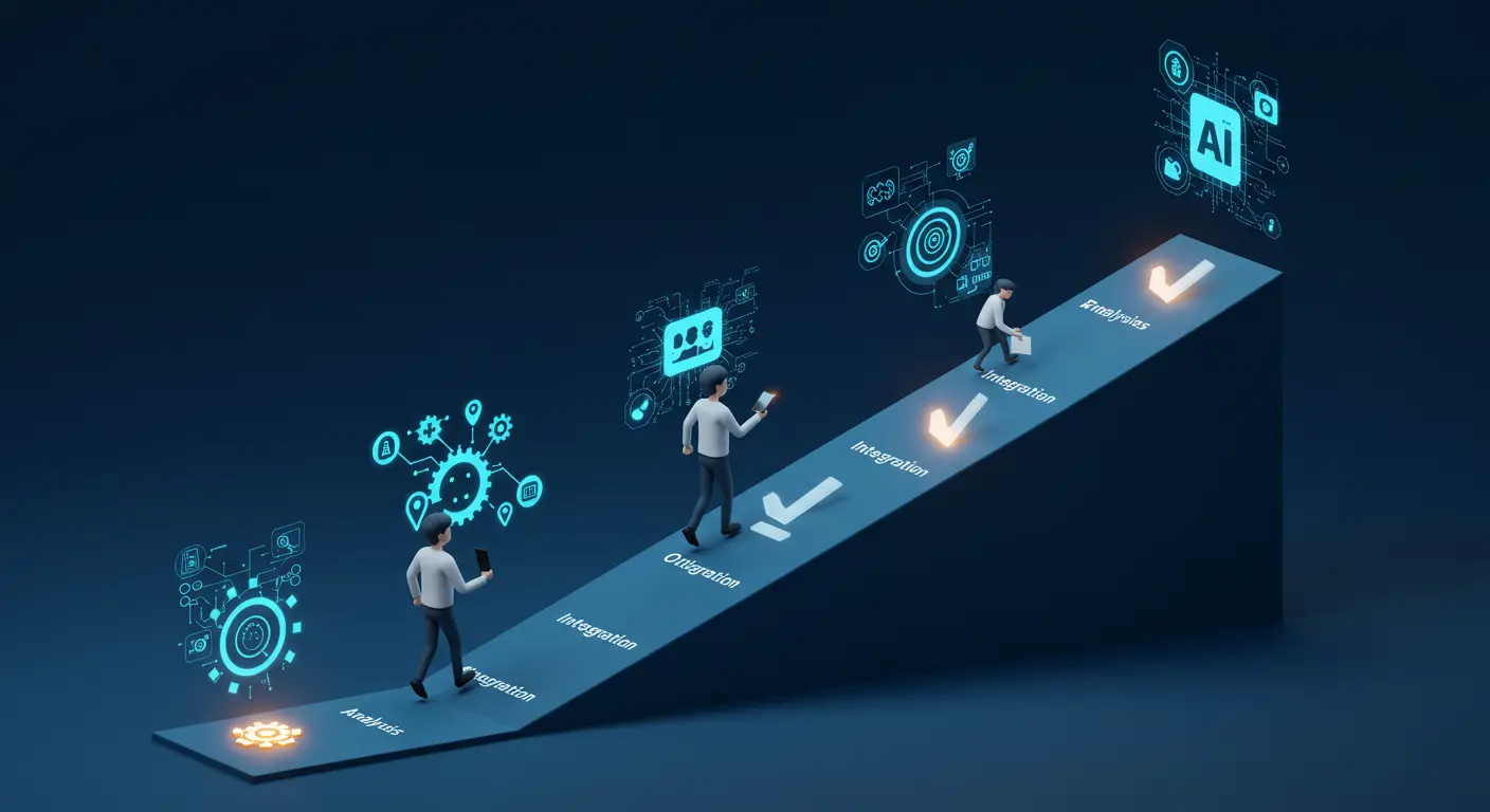 AI 도구 단계적 도입 로드맵과 워크플로우 통합 다이어그램