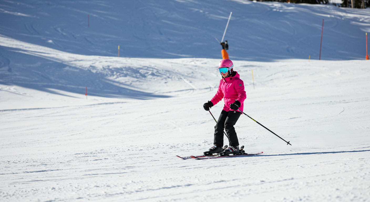 어색한 스키 자세