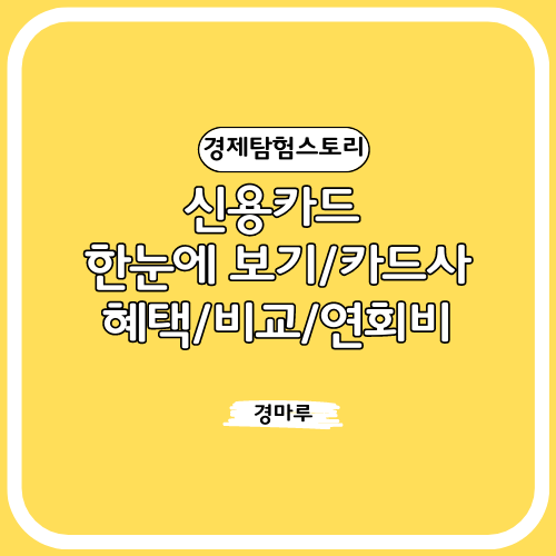 신용카드 한눈에 보기/카드사/혜택/비교/연회비