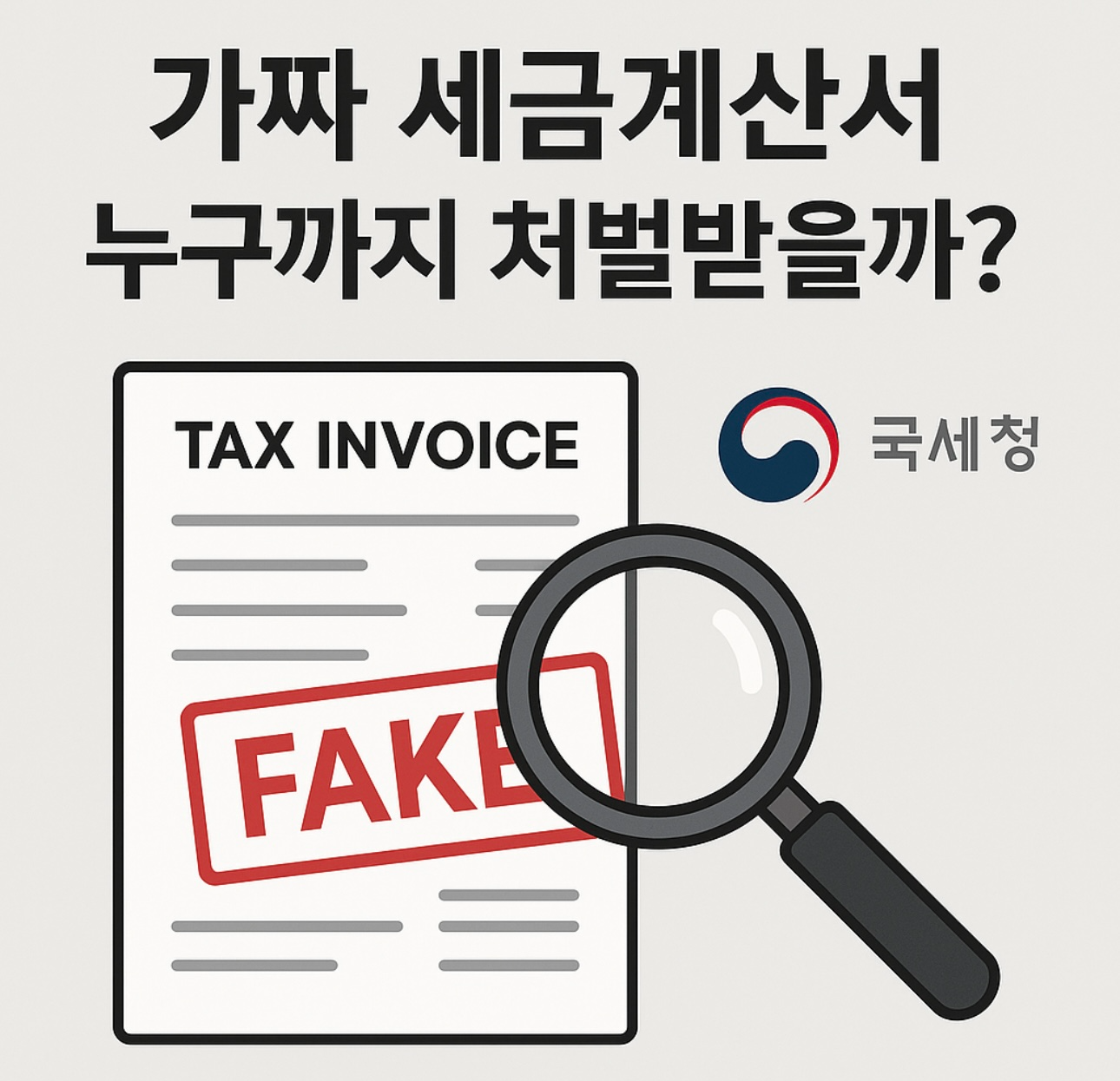 가짜 세금계산서 누구까지 처벌받나|발행자·수취자 책임 전격 비교