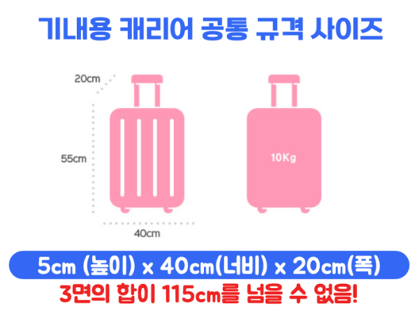 기내용-캐리어-사이즈-인치-규격-수하물-무게-기내-반입-금지-물품