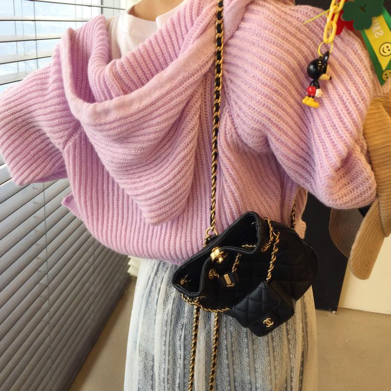 도레미 와플 루즈핏 세미크롭 봄 니트 후드집업