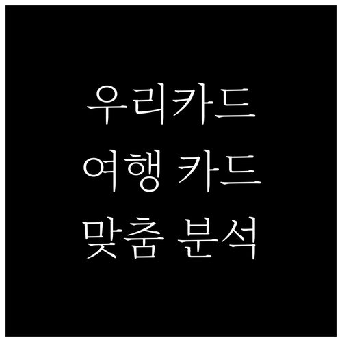 나에게 딱 맞는 우리카드 여행 카드 ..