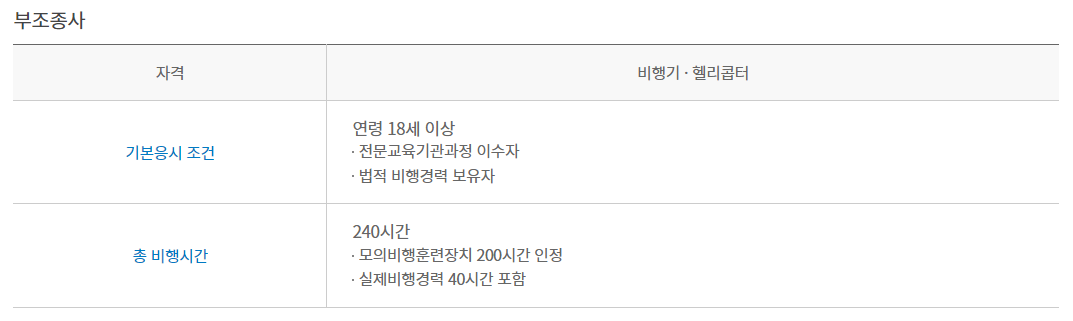 조종사 자격증 신청방법, 응시자격