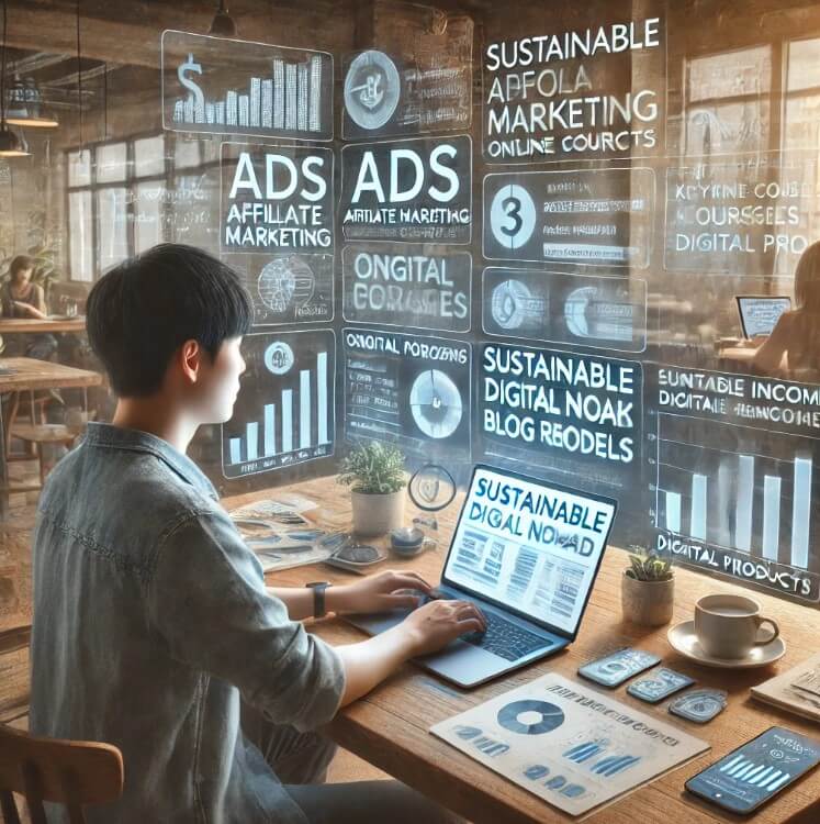지속 가능한 디지털 노마드 블로그 수익모델 관련 이미지