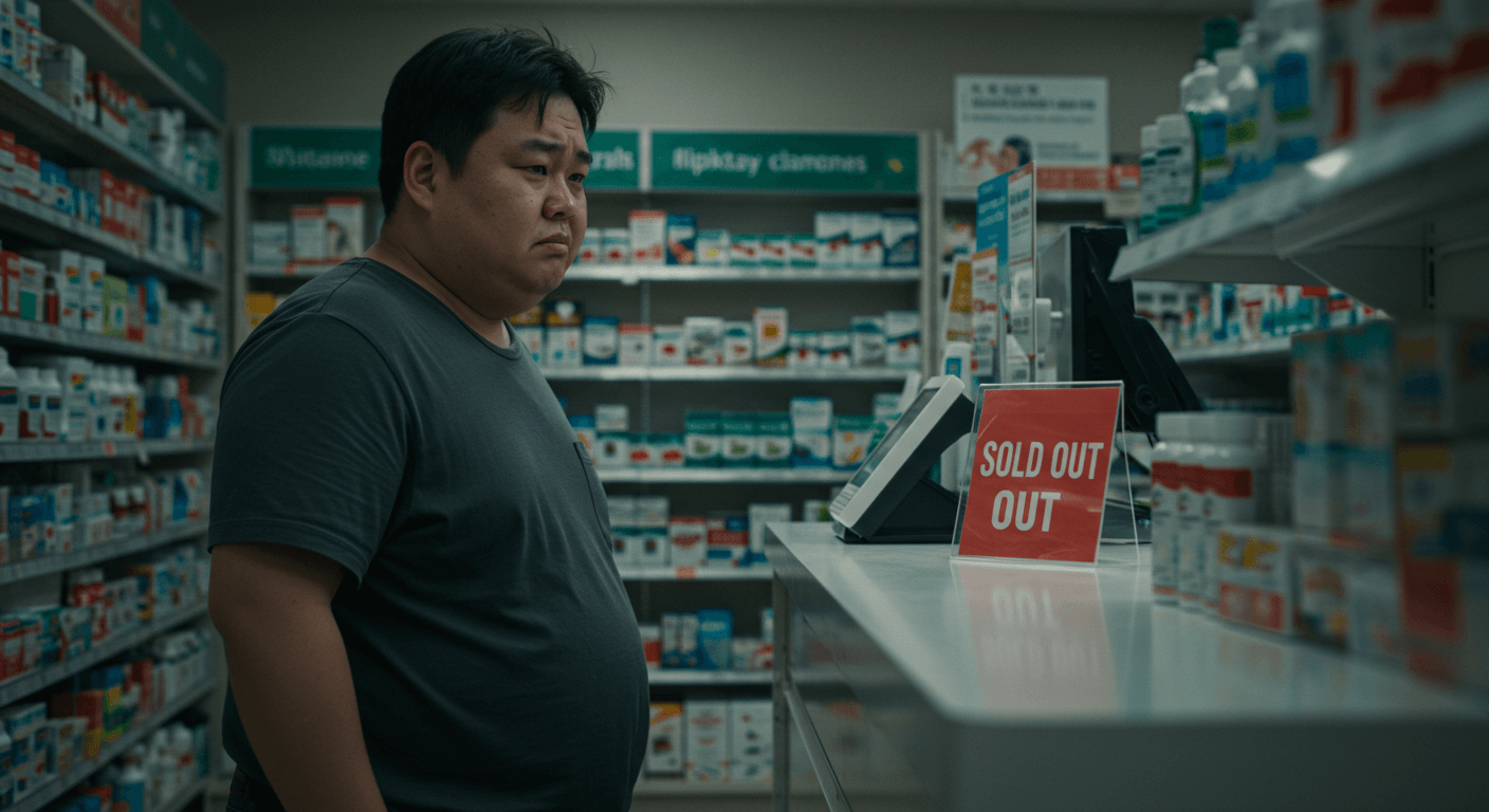 위고비 품절로 아쉬워하는 남성 비만 환자의 모습 2