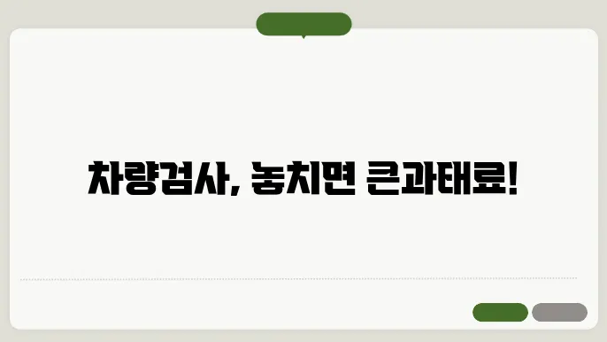 차량검사 과태료