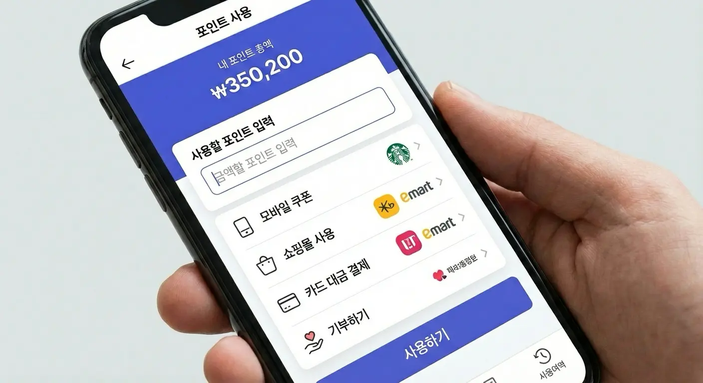 카드 포인트 조회 화면