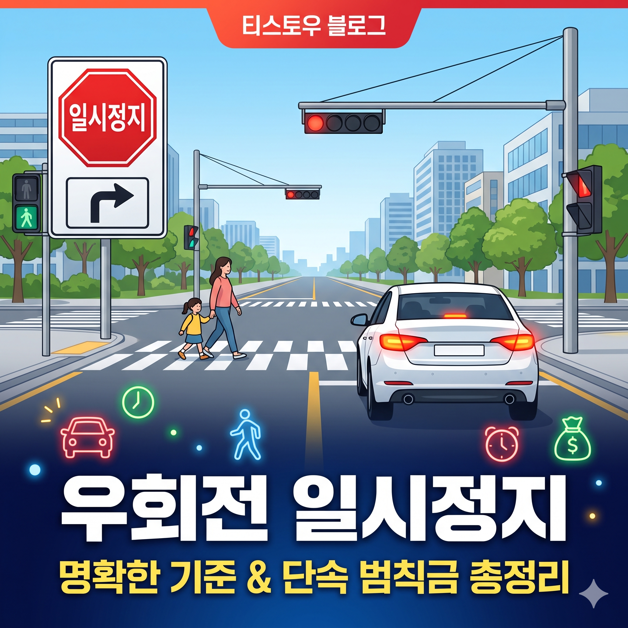 우회전 일시정지 명확한 기준과 단속 범칙금 총정리