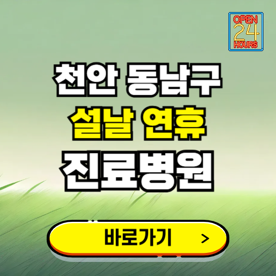 천안시 동남구 설날 연휴 진료병원 찾기 ❘ 24시 응급 야간 심야 문여는 병원
