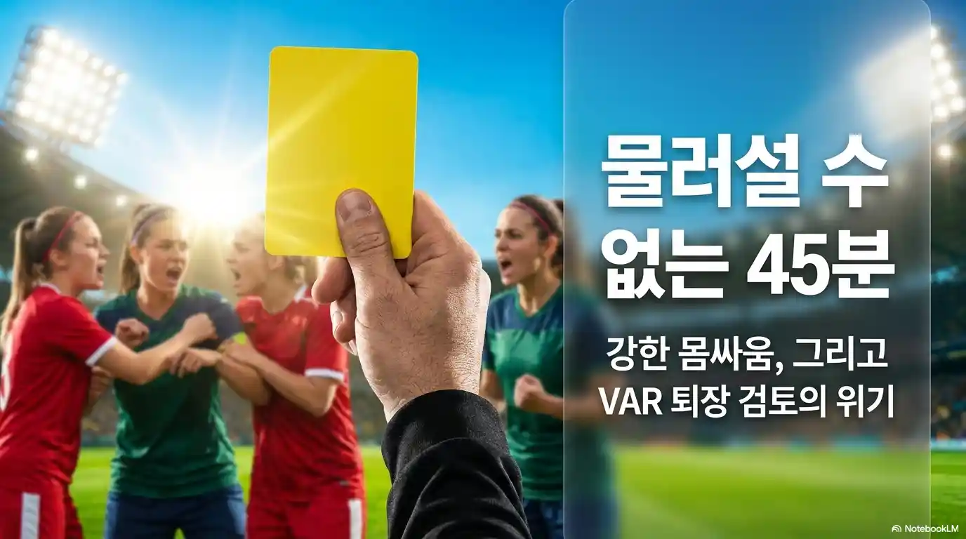 결승 전반전 강한 몸싸움과 퇴장 검토 위기