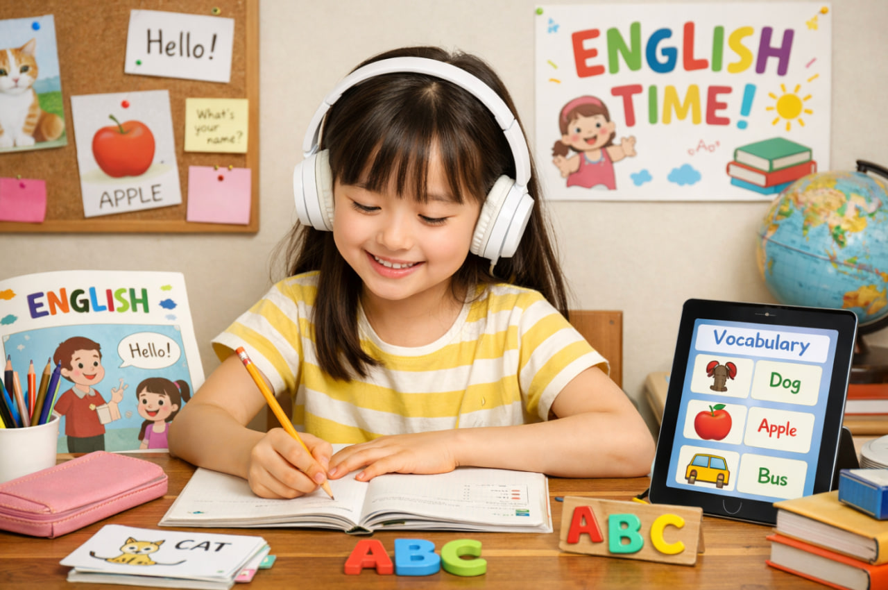 영어 공부하는 모습 이미지