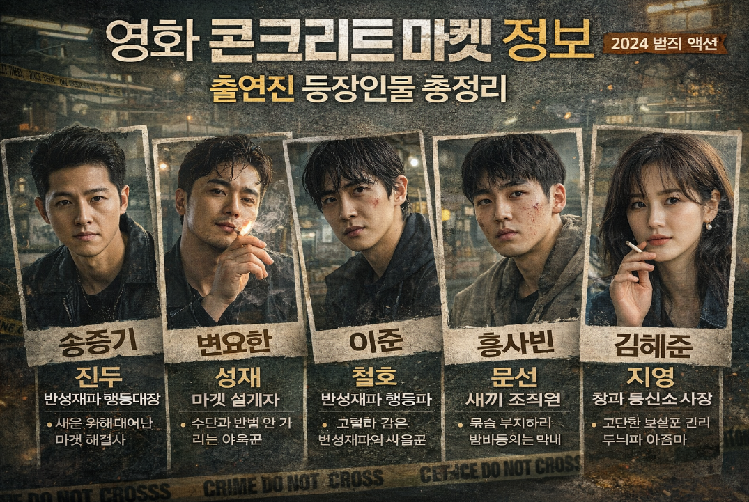 영화 콘크리트 마켓 출연진·등장인물 3분 완벽 정리