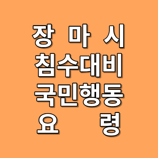 장마시 침수를 대비하는 국민행동요령