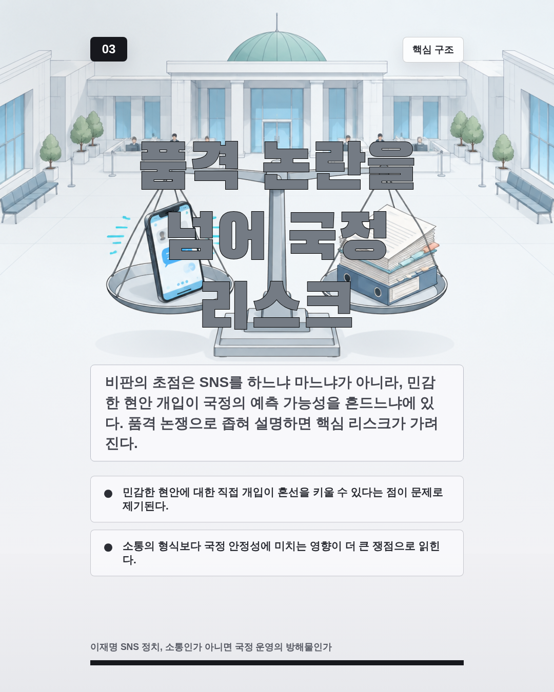품격 논란을 넘어 국정 리스크