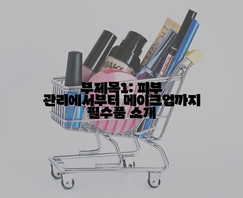부제목1: 피부 관리에서부터 메이크업까지 필수품 소개