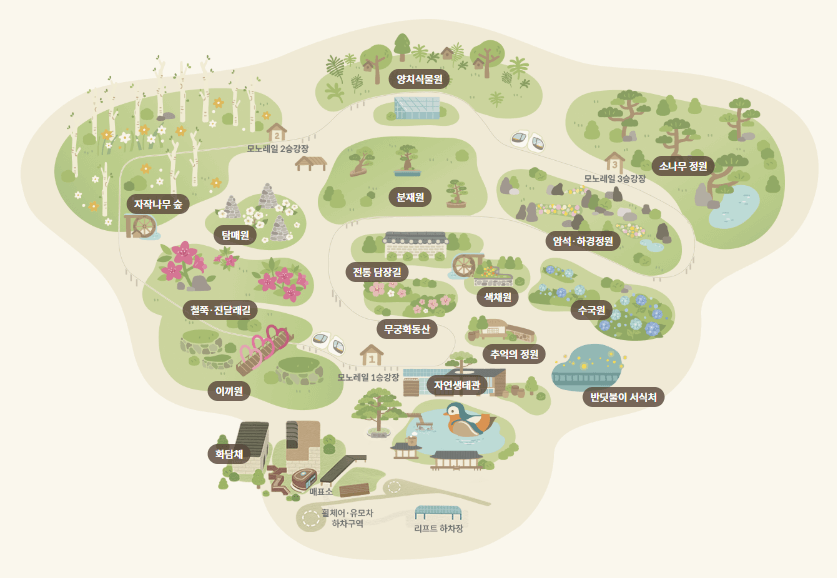 화담숲 테마원 지도